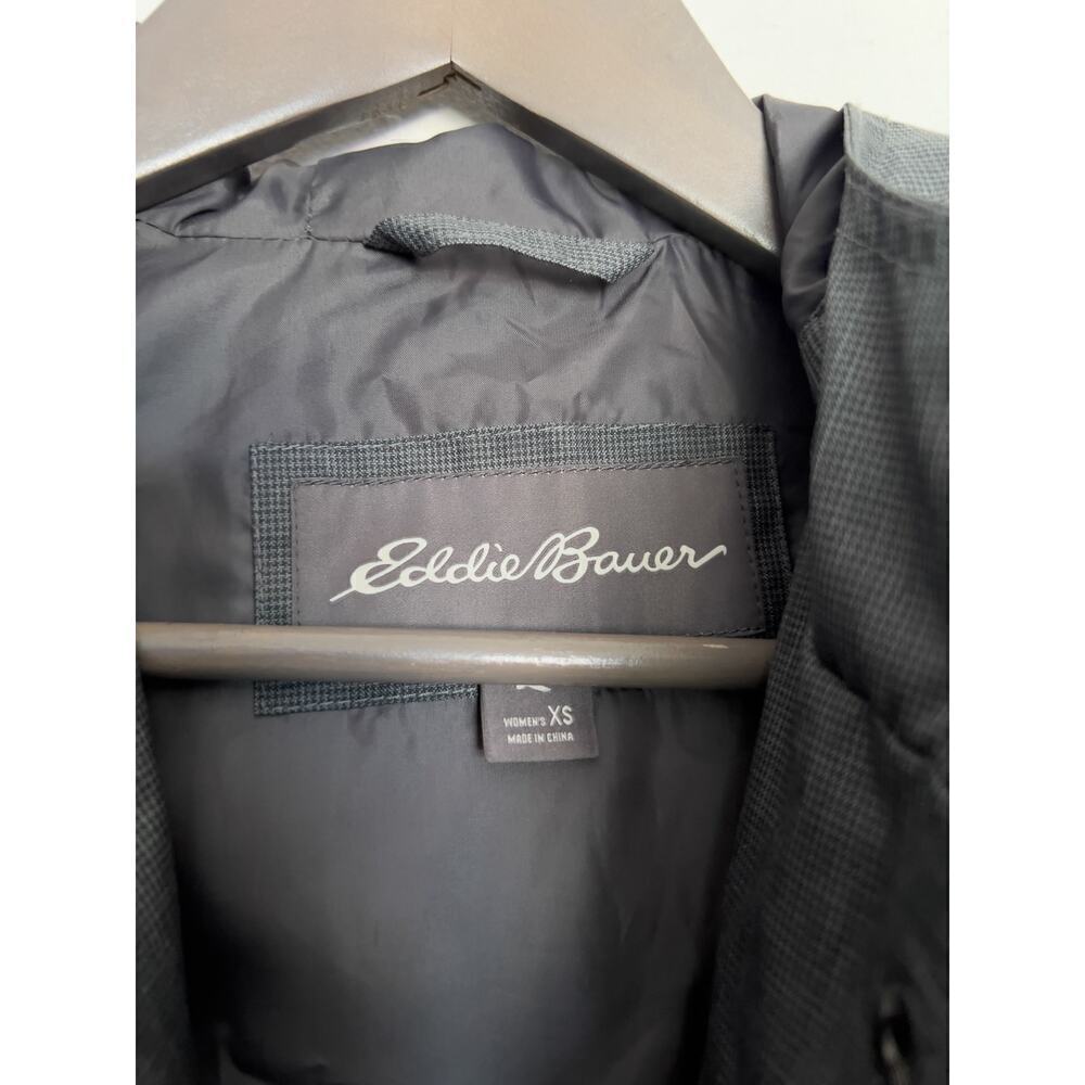 Eddie Bauer On The Go Trench Rain Jacket Hood Mid Length XS Grey Lightweight - Picture 2 of 7